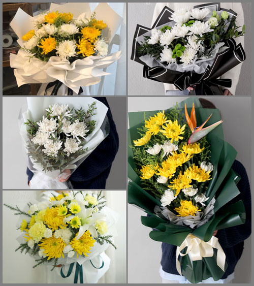 山东莱芜莱城区苗山镇下郭家沟村白事花束代送